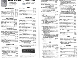 Blackwater Junction Resturant menu