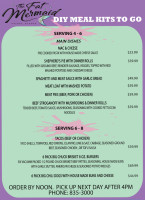 The Fat Mermaid menu