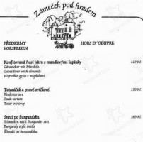 Restaurace Zámeček Pod Hradem menu