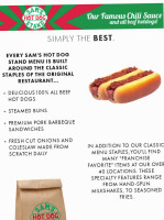 Sam's Hotdogs Stand Ashland menu