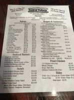 Central Catering menu