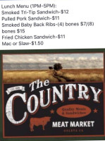 Country Catering Company menu