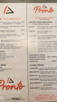 Pronto Pizzeria menu