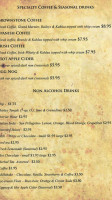 Brownstone Cafe menu