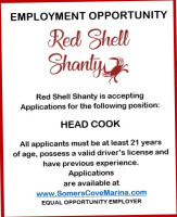 Red Shell Shanty menu