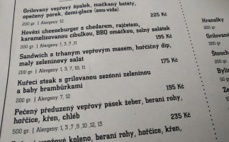 Restaurace Ostrov menu