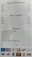 Cantine Les Bessons menu