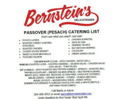 Bernstein's Deli menu