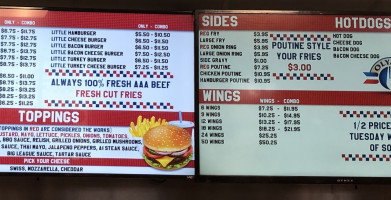 Big League Burgers Wings menu