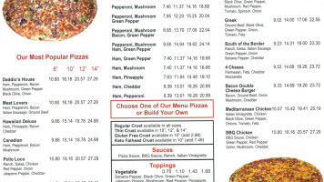 Daddios Pizzeria menu