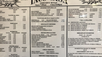 Taco Casa menu
