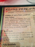 La Guadalupe Mexicaine menu