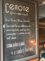 Cenote Restaurant and Lounge menu