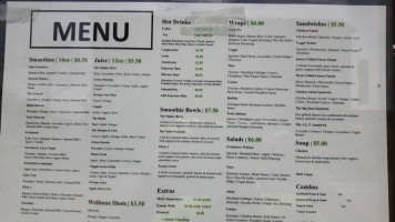 The Mighty Kiwi Juice Eatery menu