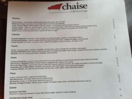 Chaise Café Lounge menu