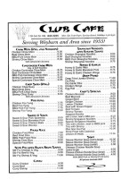Club Cafe menu