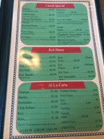 Anita's Tex Mex menu