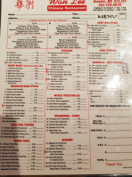 Wah Lee Chinese Restaurant menu