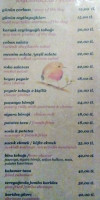 Tranquilla Nehir Evi menu