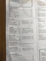 Joe Chow's menu