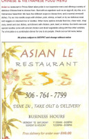 Asian Le menu