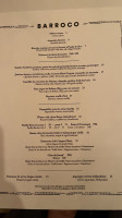 Barroco menu