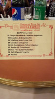 Tong Por Resto-reception menu