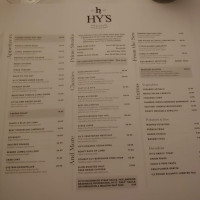 Hy's Steakhouse & Cocktail Bar menu