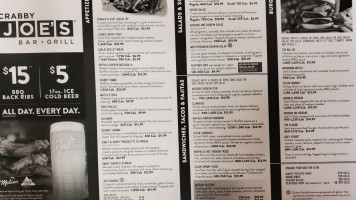 Crabby Joe's Tap & Grill menu