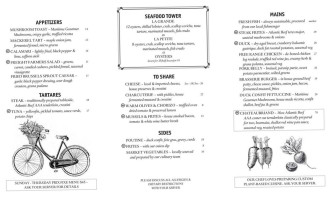 Agricola Street Brasserie menu