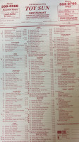 Toy Sun Restaurant menu