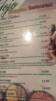 Gojo Ethiopian Rest menu