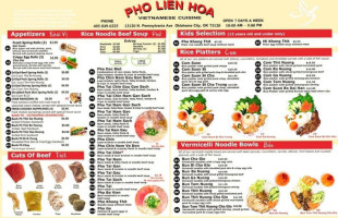 Pho Lien Hoa menu