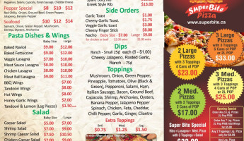 Super Bite Pizza Abbotsford menu