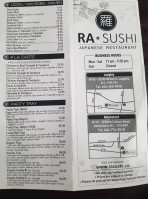 Ra Sushi menu
