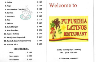 Pupuseria Latinos menu