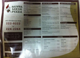 Santa Lucia Pizza menu