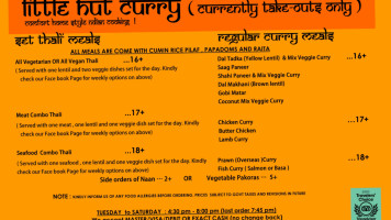 Little Hut Curry menu
