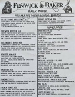 Mount Baker Heritage menu