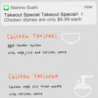 Nishino Sushi menu