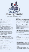 The Pomegranate Persian Cuisine menu
