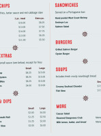 Oak Bay Seafood menu