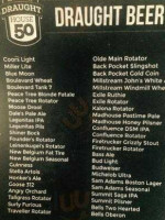 Draught House 50 menu