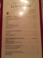 La Marlenaz menu