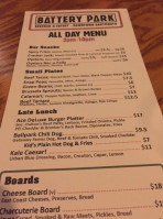 Battery Park Beer Bar And Eatery menu