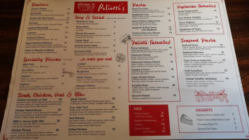 Paliotti's Italian Restaurant menu