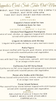 Coppola's Banquet Facility menu