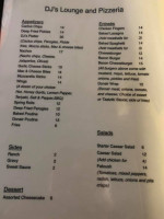 Dj's Lounge and Pizzaria menu