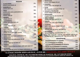 Faló Étkezde menu