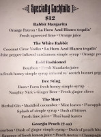 White Rabbit menu